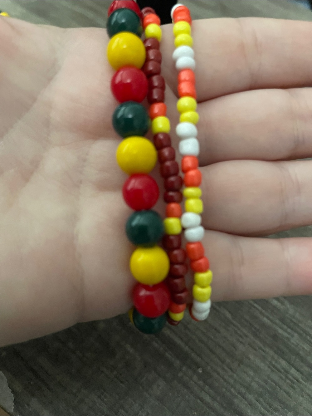 Halloween Bracelet Set of 3 Colorful Glass Beads